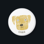 Funny Golden Labrador Retriever Dog Individuelle N Magnet<br><div class="desc">Ein niedliches goldenes Labrador Retriever Hundewasserfarbenbild zum Lächeln. Anpassen durch Ändern oder Entfernen des Namens.</div>