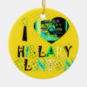 Funny Golden lovey Phantastisch Hope Hillary, USA Keramik Ornament