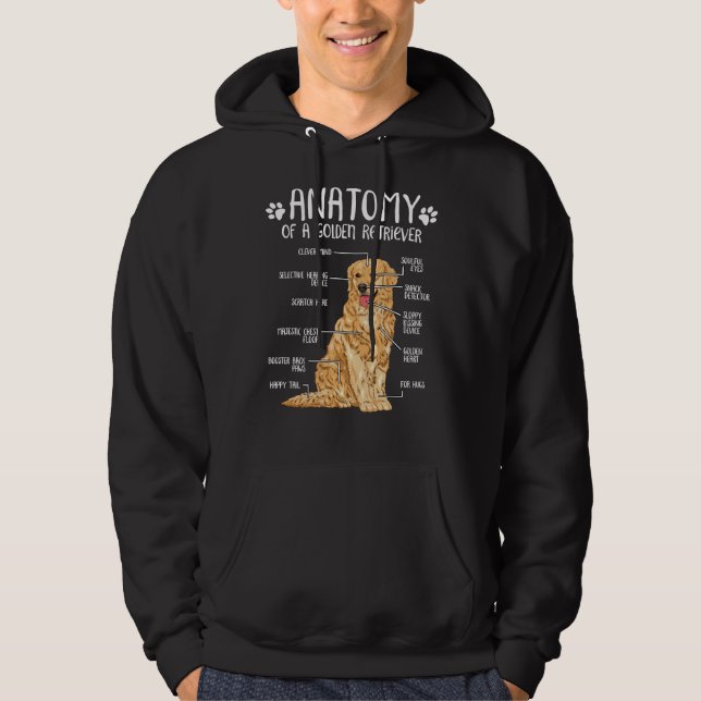 Funny Golden Retriever Anatomie Dog Hoodie (Vorderseite)