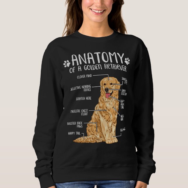 Funny Golden Retriever Anatomy Dog Sweatshirt (Vorderseite)