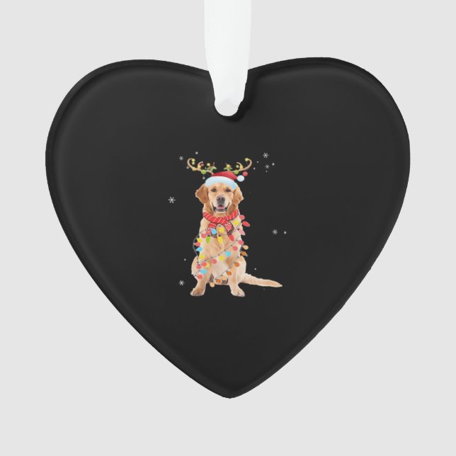 Funny Golden Retriever Christmas Tree Santa Reinde Ornament (Vorderseite)