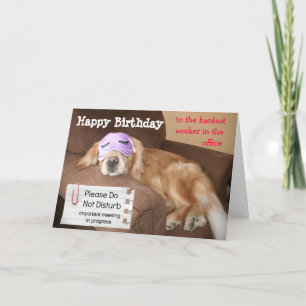 Funny Golden Retriever CoWorker Office Geburtstag Karte
