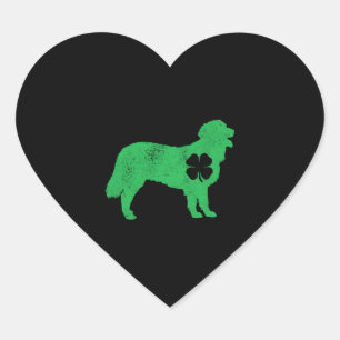 Funny Golden Retriever Dog Gönnt St Patricks Day Herz-Aufkleber