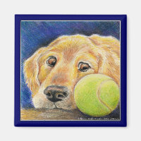 Funny Golden Retriever Hund mit Tennisball