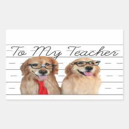 Funny Golden Retriever Lehrer Wertschätzung Rechteckiger Aufkleber