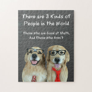 Funny Golden Retriever Math Joke Puzzle