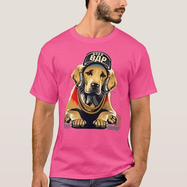Funny Golden Retriever Rap Angesagt-Hop Rb T-Shirt (Vorderseite)