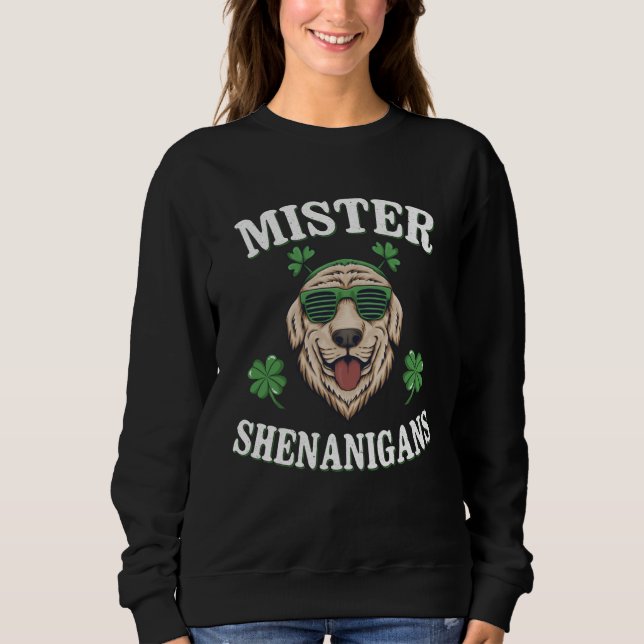 Funny Golden Retriever Saint Patricks Day Mister S Sweatshirt (Vorderseite)