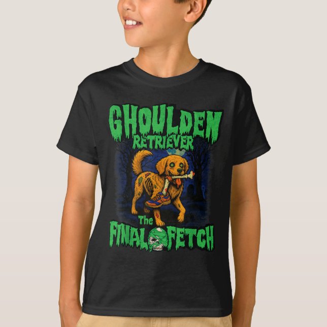 Funny Golden Retriever Zombie Halloween, Soky Ghou T-Shirt (Vorderseite)
