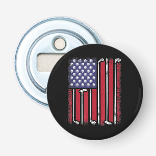 Funny Golf American Flag Golf Player Vintag Golfe Flaschenöffner