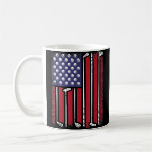 Funny Golf American Flag Golf Player Vintag Golfe Kaffeetasse