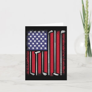 Funny Golf American Flag Golf Player Vintag Golfe Karte