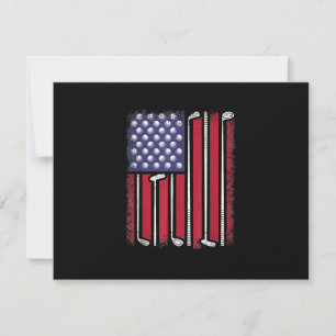 Funny Golf American Flag Golf Player Vintag Golfe RSVP Karte