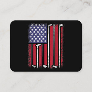 Funny Golf American Flag Golf Player Vintag Golfe Visitenkarte