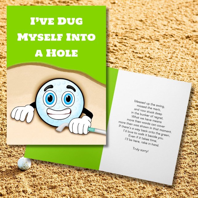 Funny Golf Apology Card Ich entschuldige mich für  Karte (Von Creator hochgeladen)
