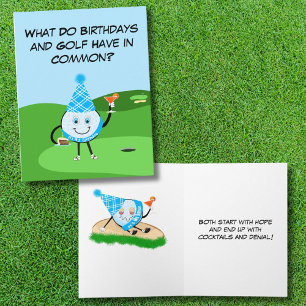 Funny Golf Ball Birthday Joke Karte