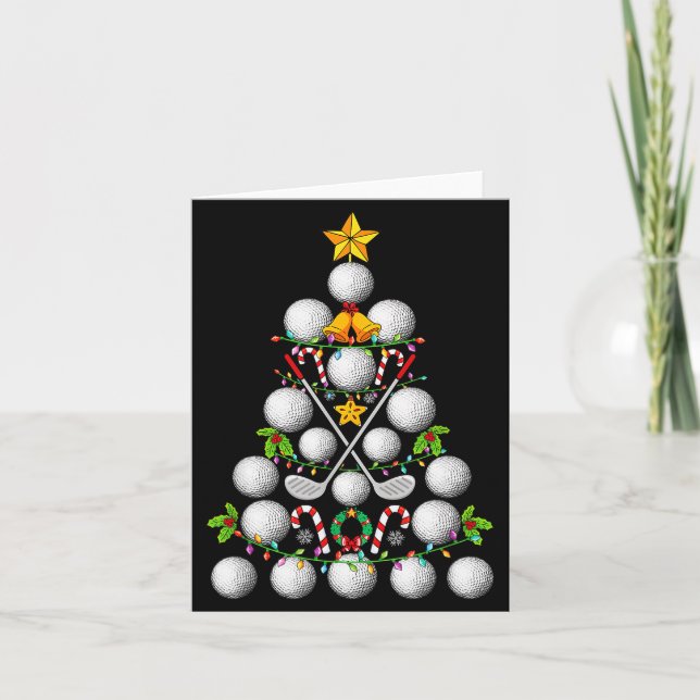 Funny Golf Ball Christmas Tree Christmas Golf Love Karte (Vorderseite)