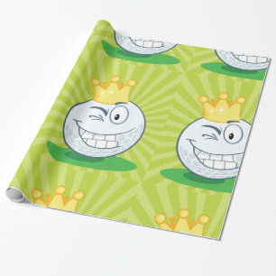 Funny Golf Ball King of Golfing Geschenkpapier