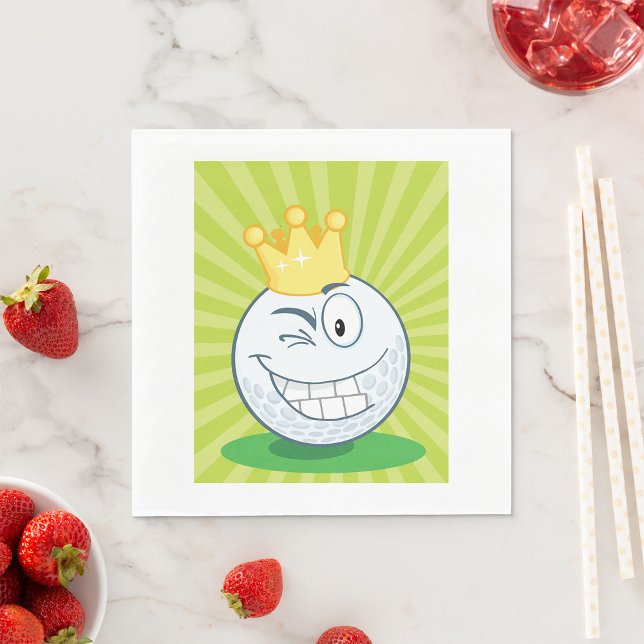 Funny Golf Ball King of Golfing Serviette (Von Creator hochgeladen)