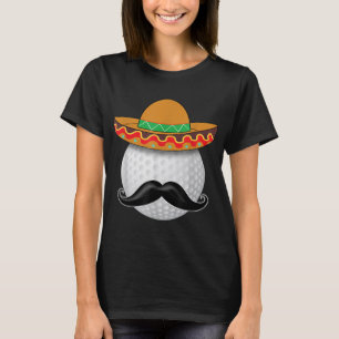 Funny Golf Ball Mustache Mexiko Sport Mexiko Par T-Shirt