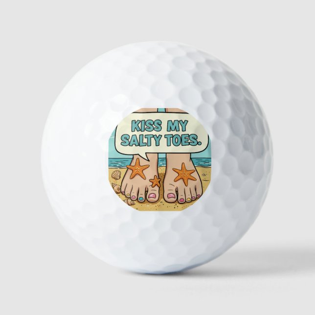 Funny golf ball Set - Kuss meine Füße! (Vorderseite)
