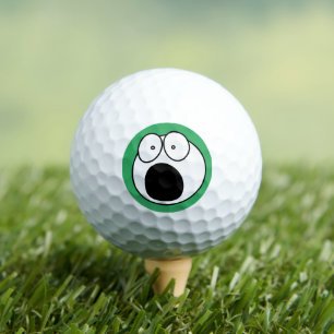 Funny golf ball: Terrified Humour Face Golfball