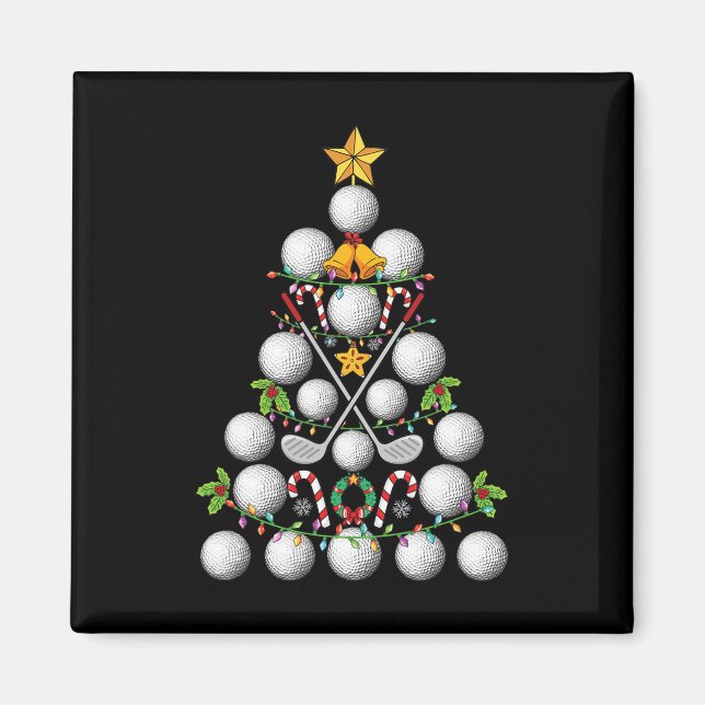 Funny Golf Ball Weihnachtsbaum WeihnachtsGolf Lieb Magnet (Vorne)