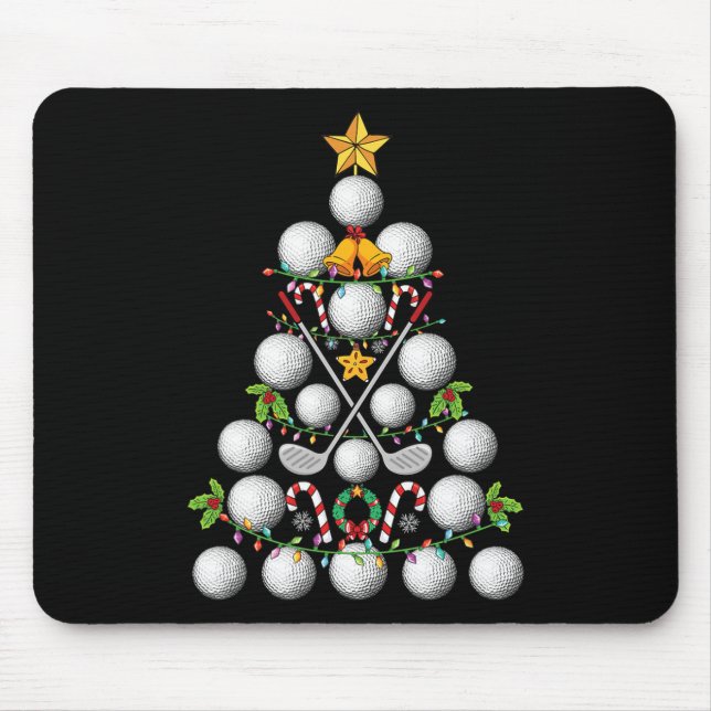 Funny Golf Ball Weihnachtsbaum WeihnachtsGolf Lieb Mousepad (Vorne)