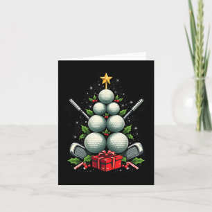 Funny Golf Ball Weihnachtsbaum Weihnachtsmannmütze Karte