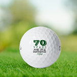 Funny Golf Balls 70. Geburtstagsparty Mit Monogram<br><div class="desc">Ihr Golfer, der siebzig Jahre alt wird, wird von diesen personalisierten Golfplätzen zum Lachen kommen. Enthält ein Design mit Text, der "70 Jahre und Stillschweigen" lautet. (Sie können die Zahl in jedes Jahr und Farbe in Ihre Wahl ändern.) Personalisieren Sie Ihre Daten mit mit Monogramm Initialen, Namen oder Datum. Ein...</div>