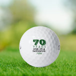 Funny Golf Balls 70. Geburtstagsparty Mit Monogram Golfball<br><div class="desc">Ihr Golfer, der siebzig Jahre alt wird, wird von diesen personalisierten Golfplätzen zum Lachen kommen. Enthält ein Design mit Text, der "70 Jahre und Stillschweigen" lautet. (Sie können die Zahl in jedes Jahr und Farbe in Ihre Wahl ändern.) Personalisieren Sie Ihre Daten mit mit Monogramm Initialen, Namen oder Datum. Ein...</div>