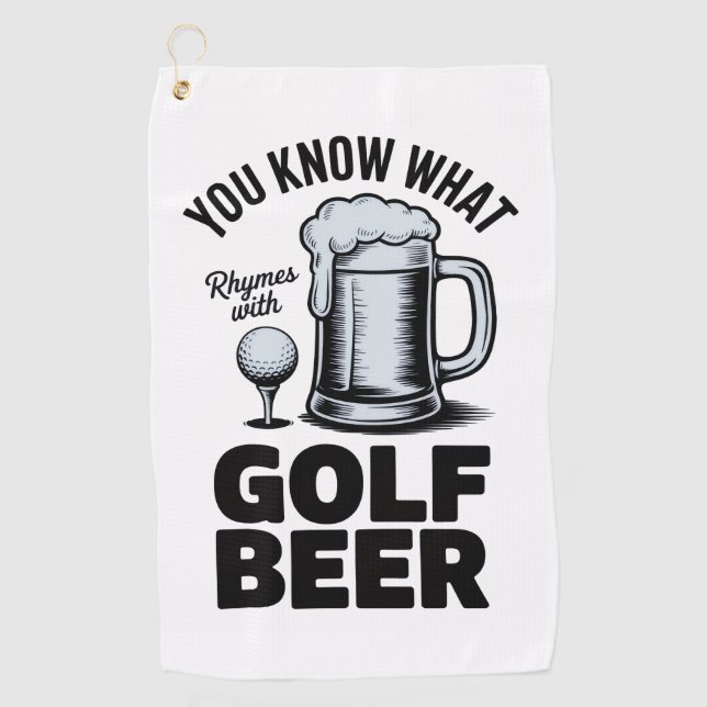 Funny Golf Beer Golfer Gift Beer Humor Golfing Golfhandtuch (Vorderseite)