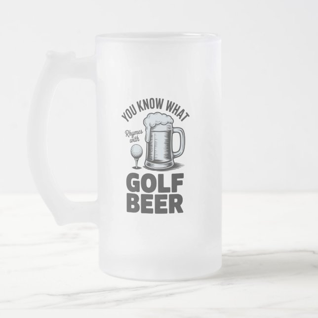 Funny Golf Beer Golfer Gift Beer Humor Golfing Mattglas Bierglas (Links)