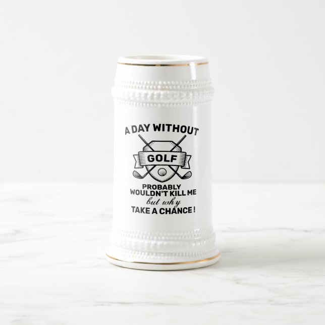Funny Golf Beer Stein - "Warum eine Chance haben?" Bierglas (Mittel)
