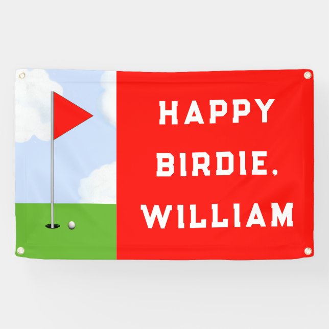 Funny Golf Birthday Banner (Horizontal)