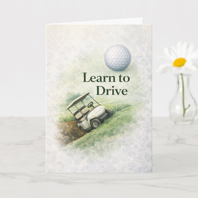 Funny Golf Birthday Card | Learn to Drive Humor Karte (Kleine Pflanze)