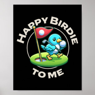 Funny Golf Birthday Happy Birdie Golfer Kids Boys Poster