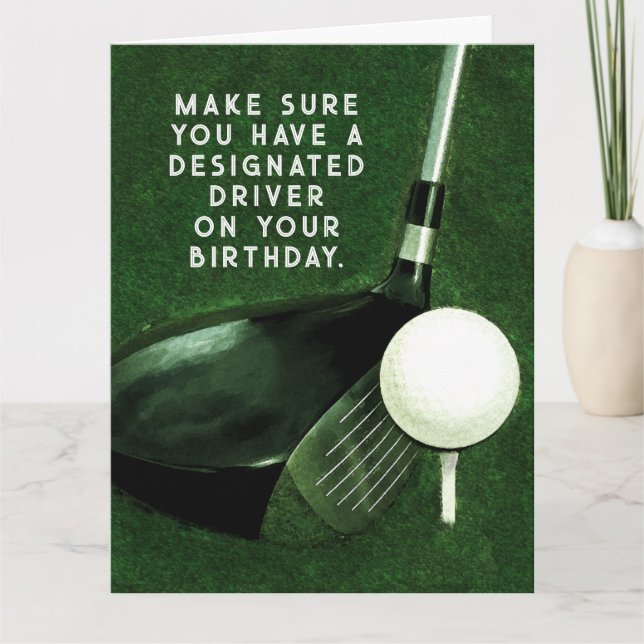 Funny Golf Birthday Karte (Vorderseite)