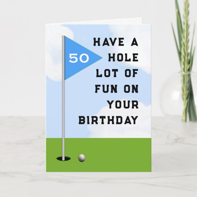 Funny Golf Birthday Karte (Vorderseite)