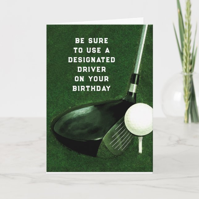 Funny Golf Birthday Karte (Vorderseite)