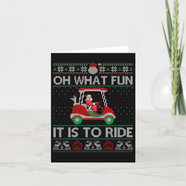 Funny Golf Cart Matching Familie Weihnachten Oh wa Karte (Vorderseite)