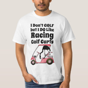 Funny Golf Cart Racing Flamingo T-Shirt