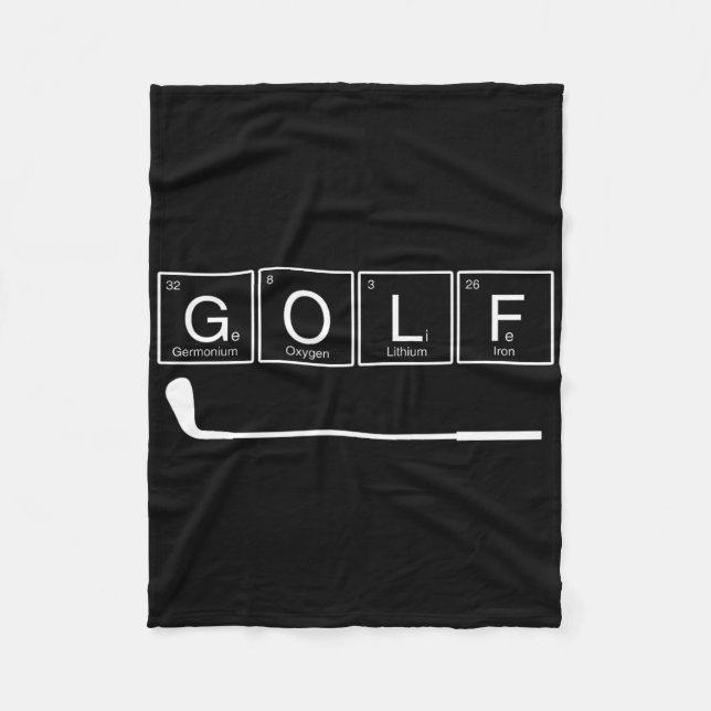 Funny Golf Chemical Elements Periodic Table Golf L Fleecedecke (Vorderseite)