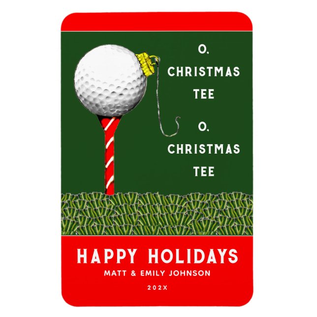 Funny Golf Christmas Card Magnet (Vertikal)