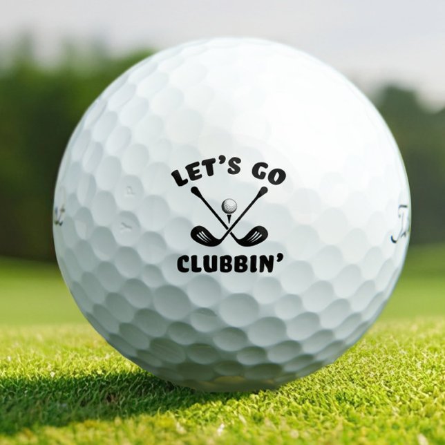 Funny Golf Club Golfer Humor Black & White Golfball (Funny Golf Club Golfer Humor Black & White Golf Balls)