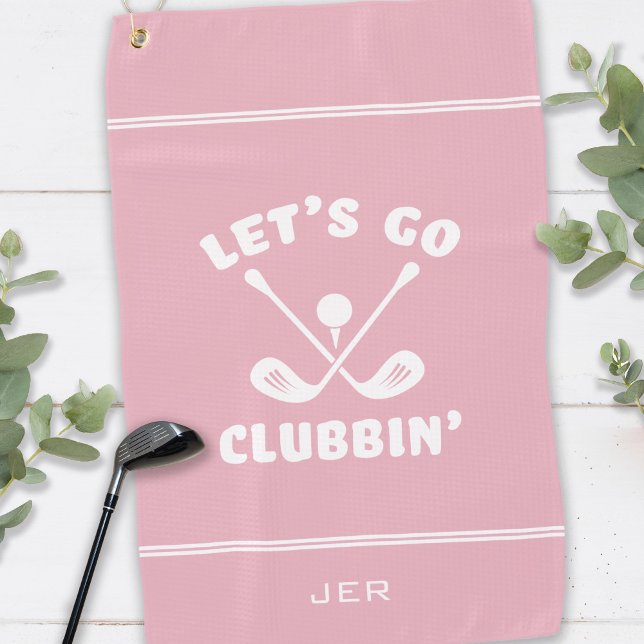 Funny Golf Club Modernes Golfer Sport Trendrosa Golfhandtuch (Funny Golf Club Modern Golfer Sports Trendy Pink Cute Crossed Golf Clubs Golf Towel)