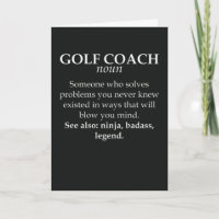 Funny Golf Coach Cards für Trainer Instruktor