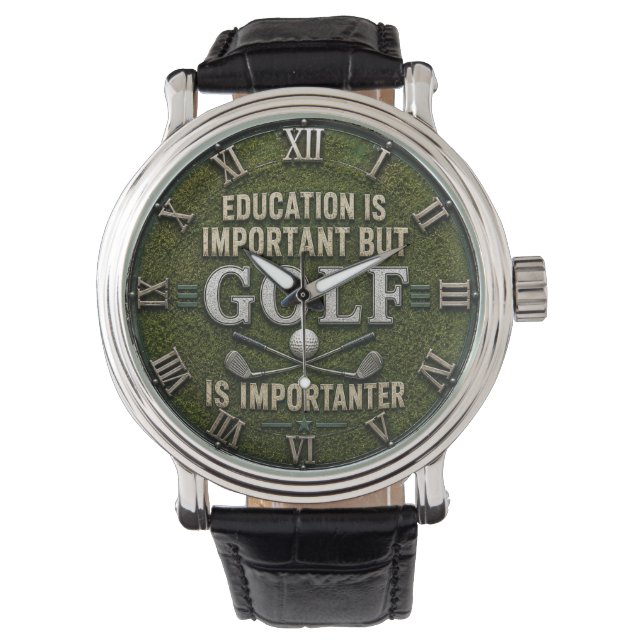 Funny Golf Decor Golfer Gift Rustic Armbanduhr (Vorderseite)