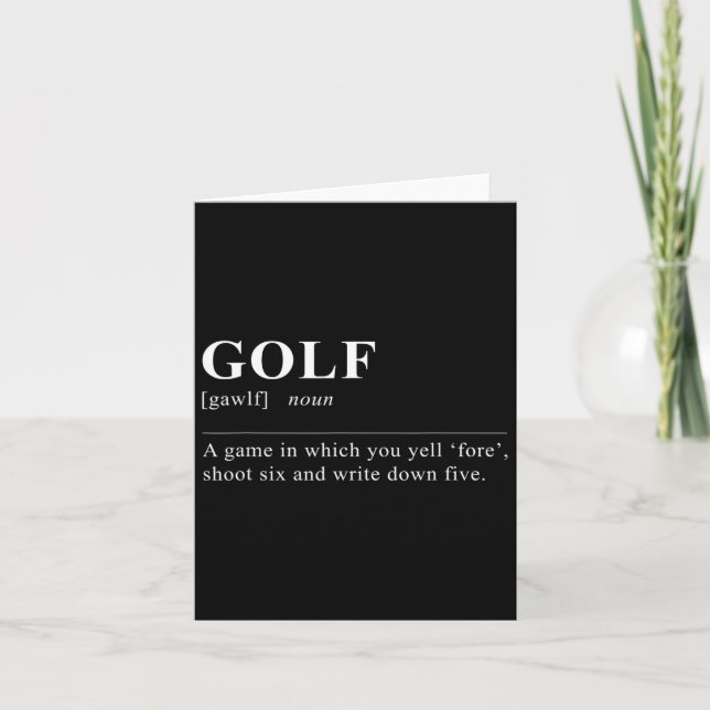 Funny Golf Definition Karte (Vorderseite)