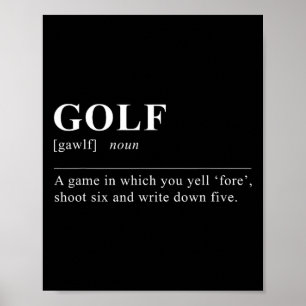 Funny Golf Definition Poster